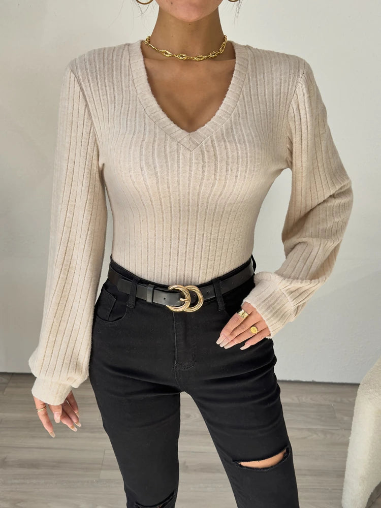Sexy Pullovers Women Off Shoulder Cropped Knitted Basic Clothes Autumn All-match Side Slit Simple Tender Slim Gentle SeductiveLa