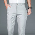 Men's Business Pants Classic Straight Elasticity Fashion Casual Pants Bamboo Fiber Thin Breathable Formal Office Trousers